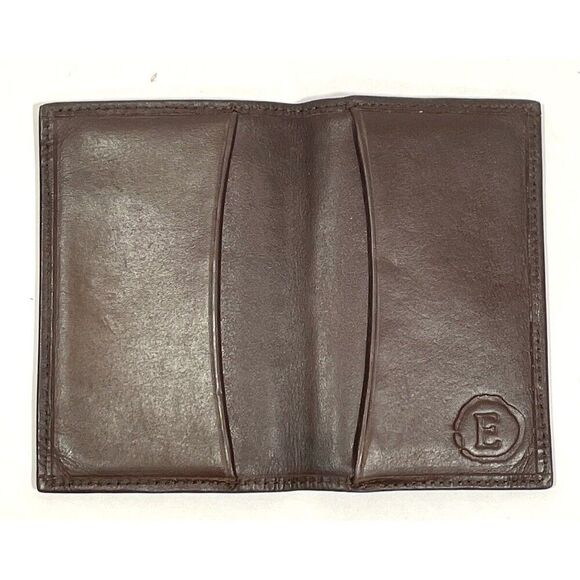 Edelman Leather Vintage credit ID Card Holder Wallet brown slim money Rare